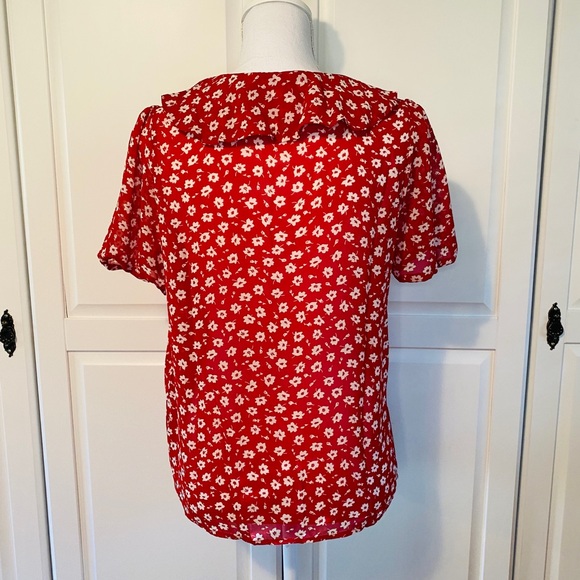 Red Floral Blouse - Picture 4 of 4